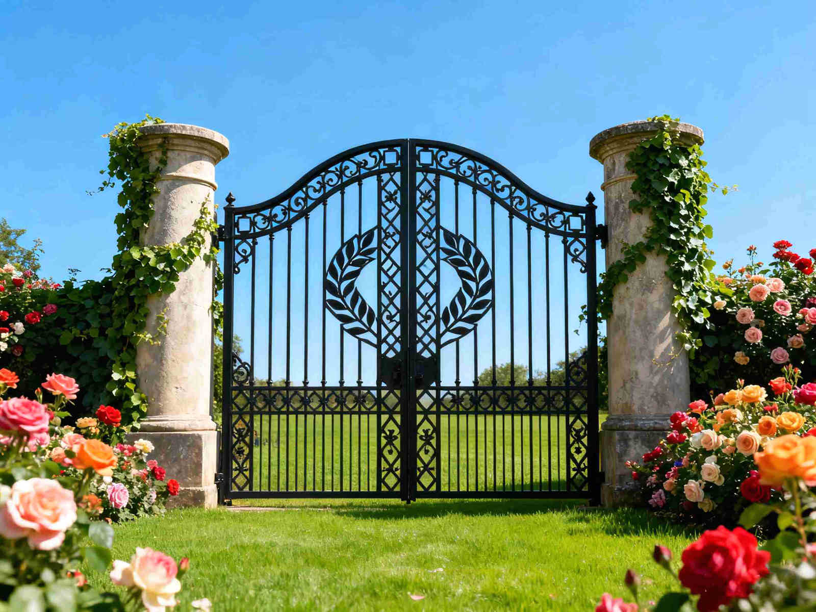 wrought iron fence gate, wrought iron gate, iron wrought gate